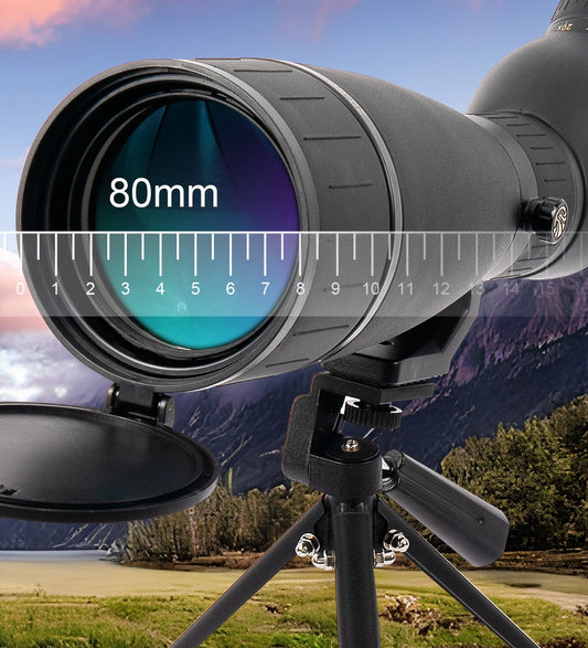 What's the difference between a 20-60X60 vs 20-60X80 spotting scope?