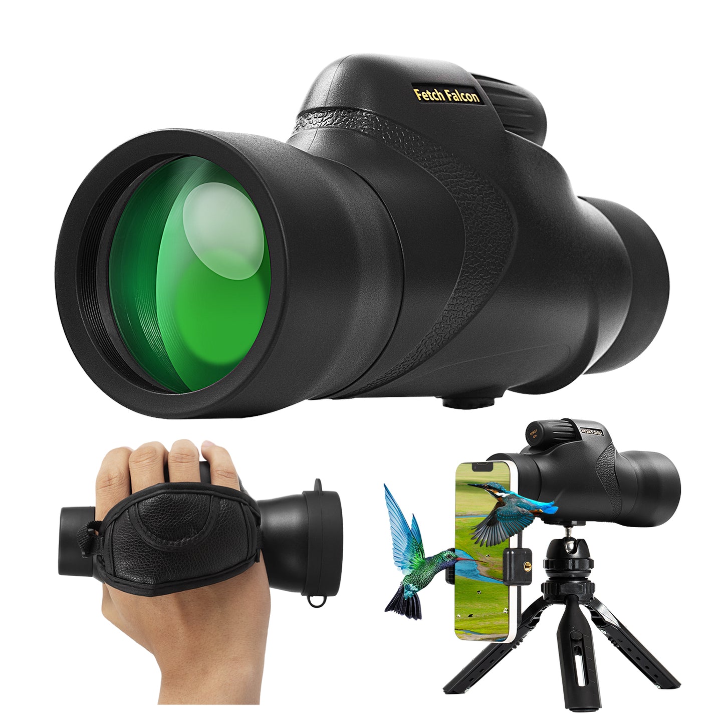 12x50 ED Monocular - IPX7 Waterproof, BAK4 Prism, Phone Adapter & Tripod Included