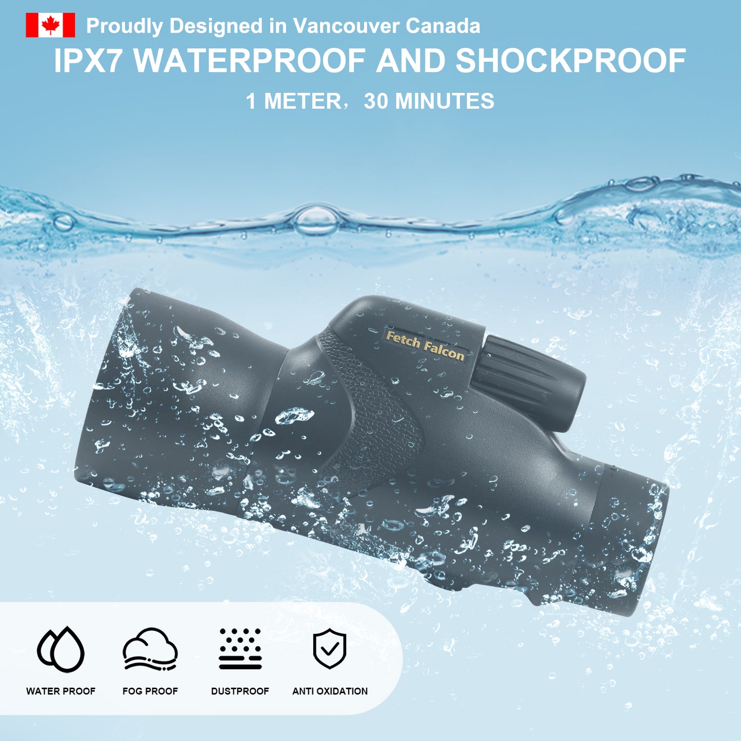12x50 ED Monocular - IPX7 Waterproof, BAK4 Prism, Phone Adapter & Tripod Included