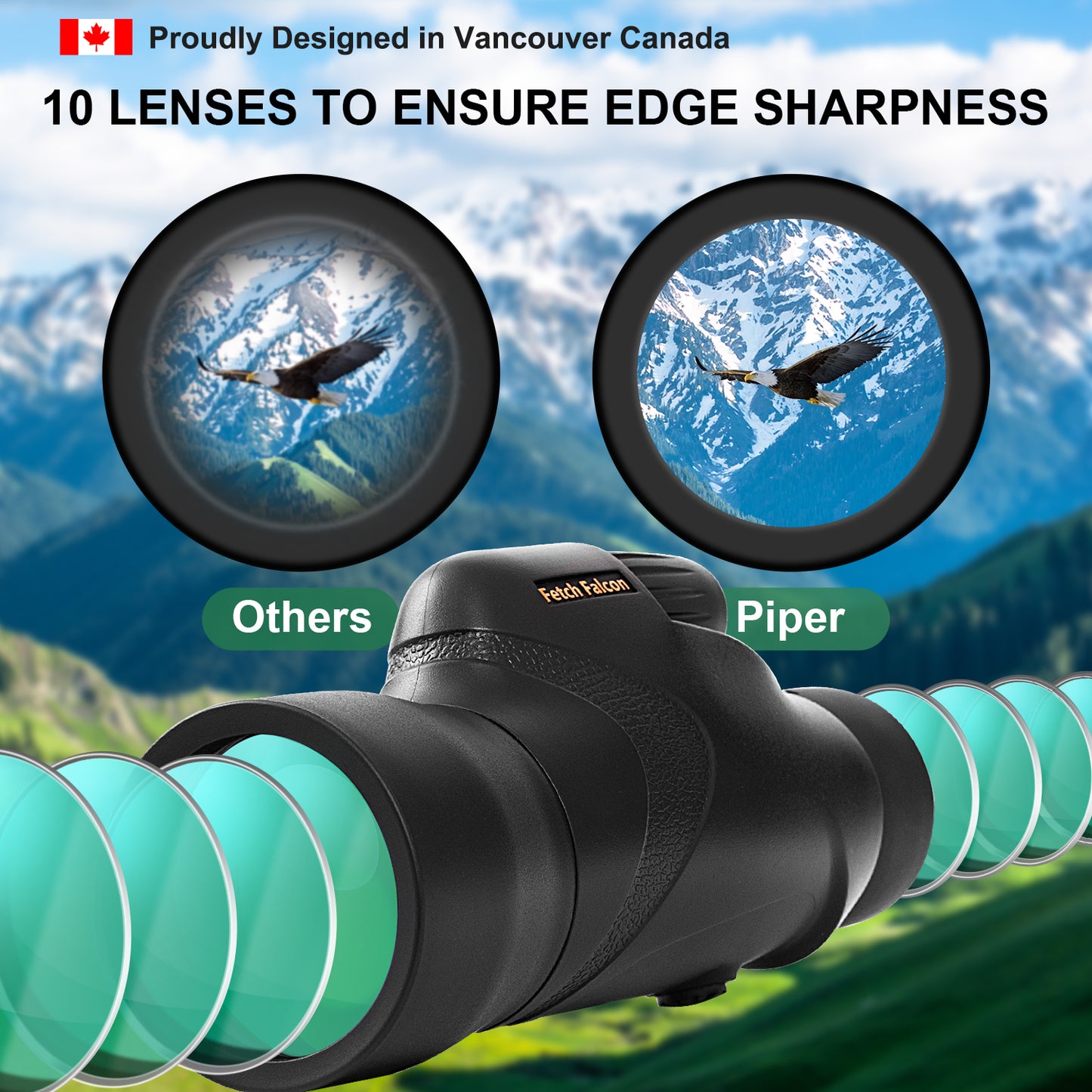 12x50 ED Monocular - IPX7 Waterproof, BAK4 Prism, Phone Adapter & Tripod Included