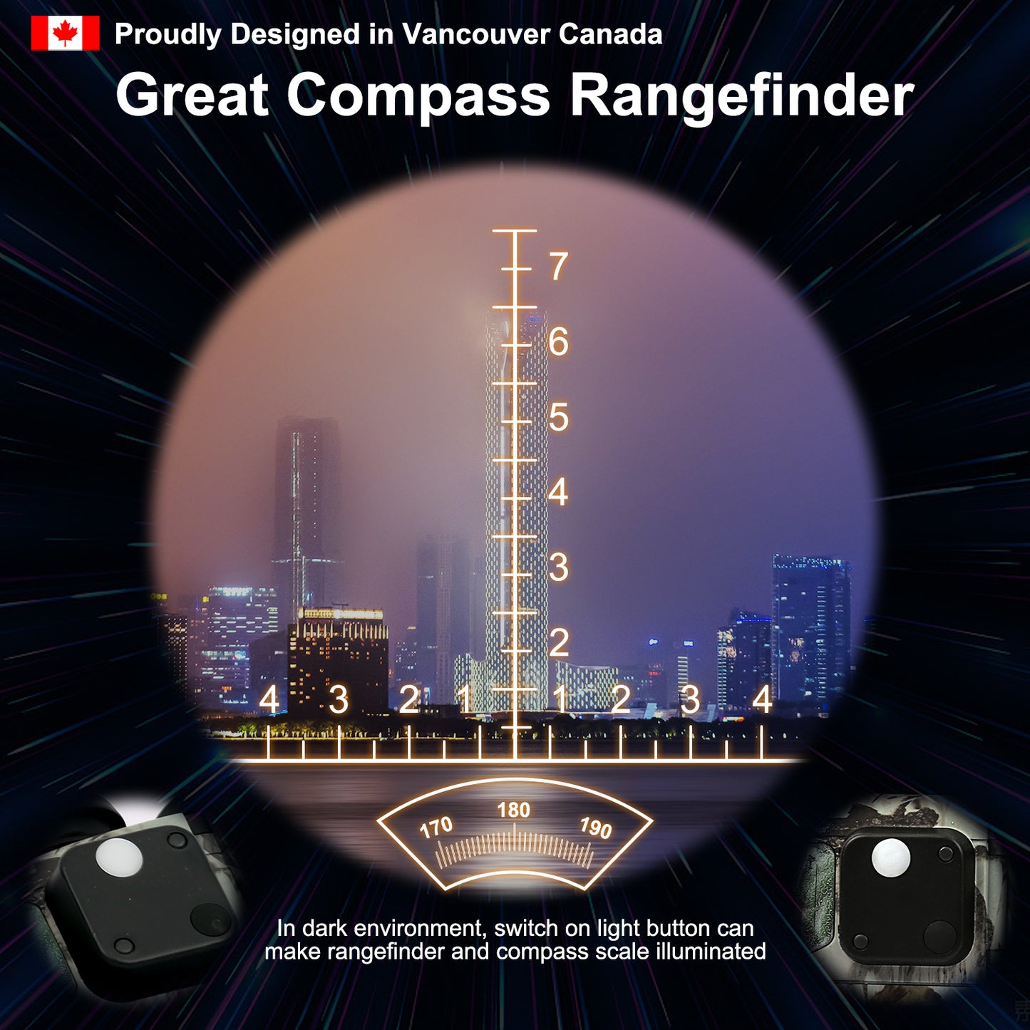 10x50 BAK4 FMC Marine Binoculars - Nitrogen-Filled, IPX7 Waterproof, with Rangefinder, Digital Compass, Temperature Display, Harness (Camouflage Cloak)