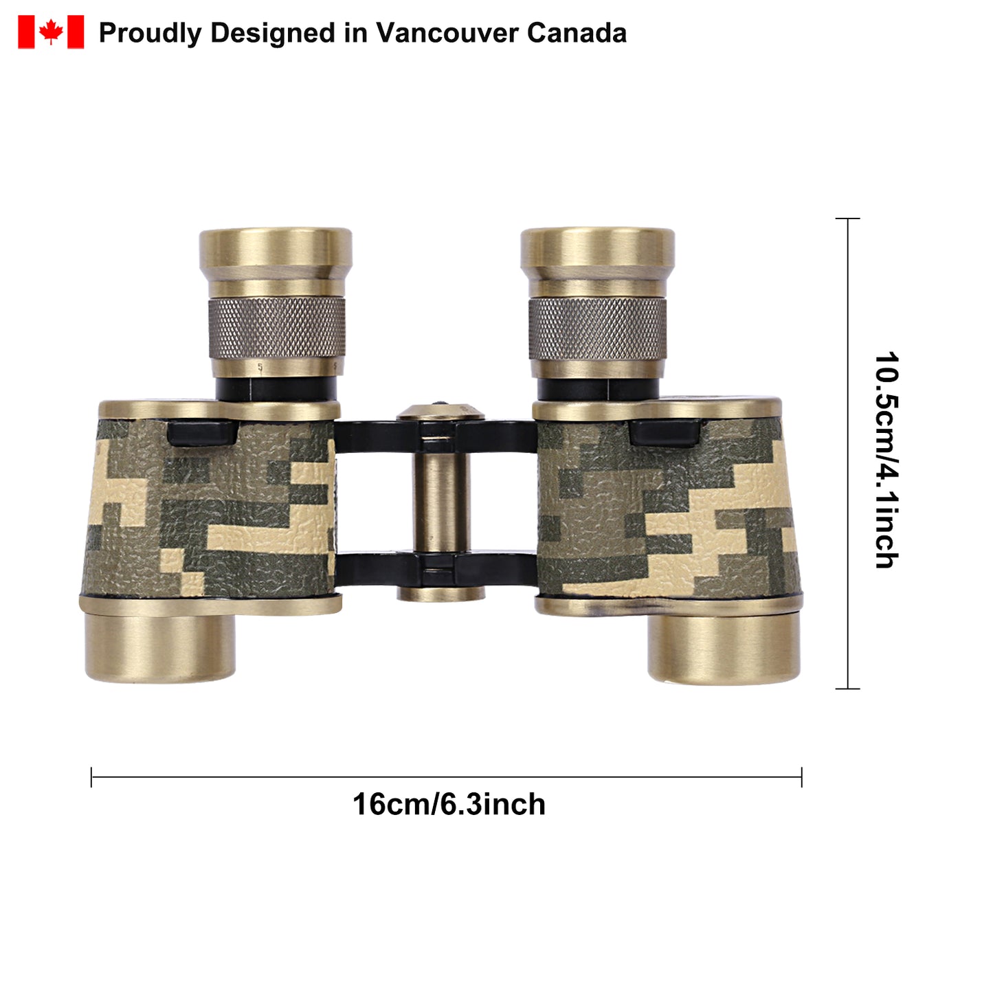 Binoculars Full Metal Body FMC BAK4 HD 8x24 (High-Powered, Water-resistance, and Portable) Ideal for Camping, Hunting, Tourism, and Mountain Climbing (Camo Bronze)