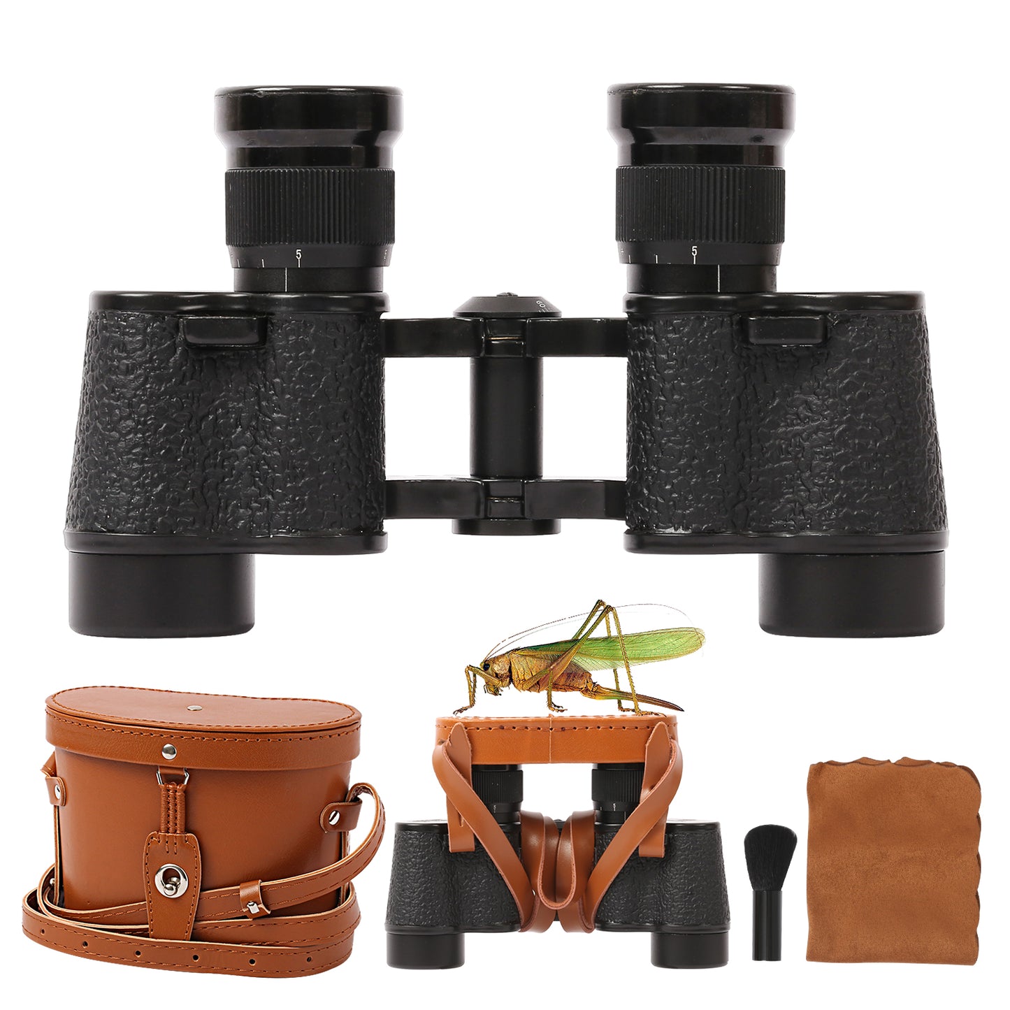 Binoculars Full Metal Body FMC BAK4 HD 8x24 (High-Powered, Water-resistance, and Portable) Ideal for Camping, Hunting, Tourism, and Mountain Climbing (Black)