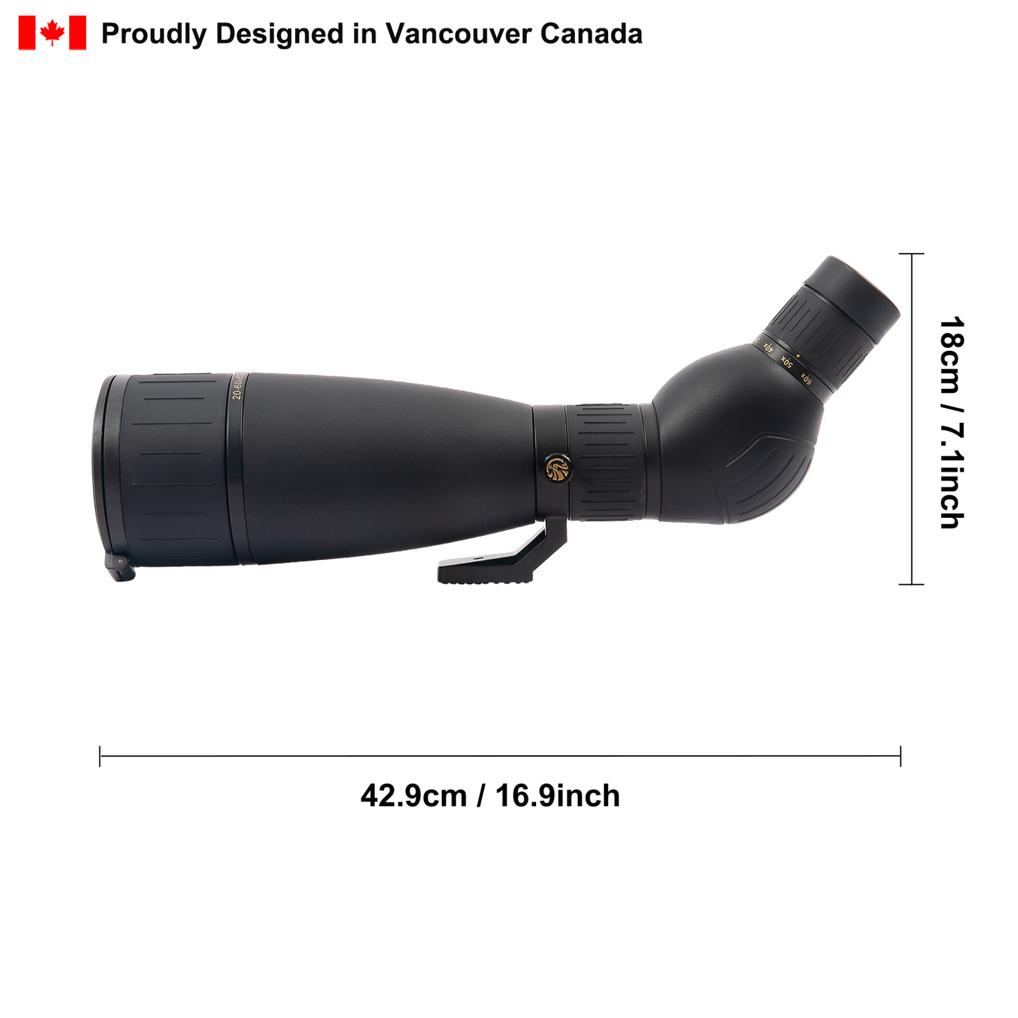 Spotting Scope 20-60X80 FMC HD BAK4 (Long Range Spotting, Water-Resistant) with Metal Tripod, Carry Bag, Phone Holder