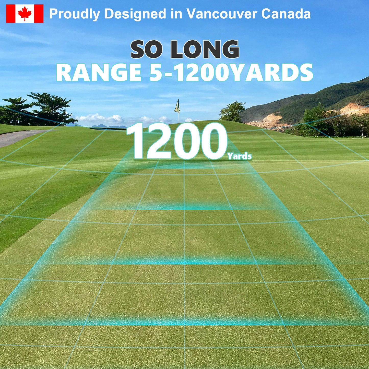 Golf Rangefinder (Rechargeable Battery) 1200 Yards Laser Distance Finder with Slope Mode, Flag Lock Vibration, 6X Magnification, High Precision LCD Display (Mermaid Gold)