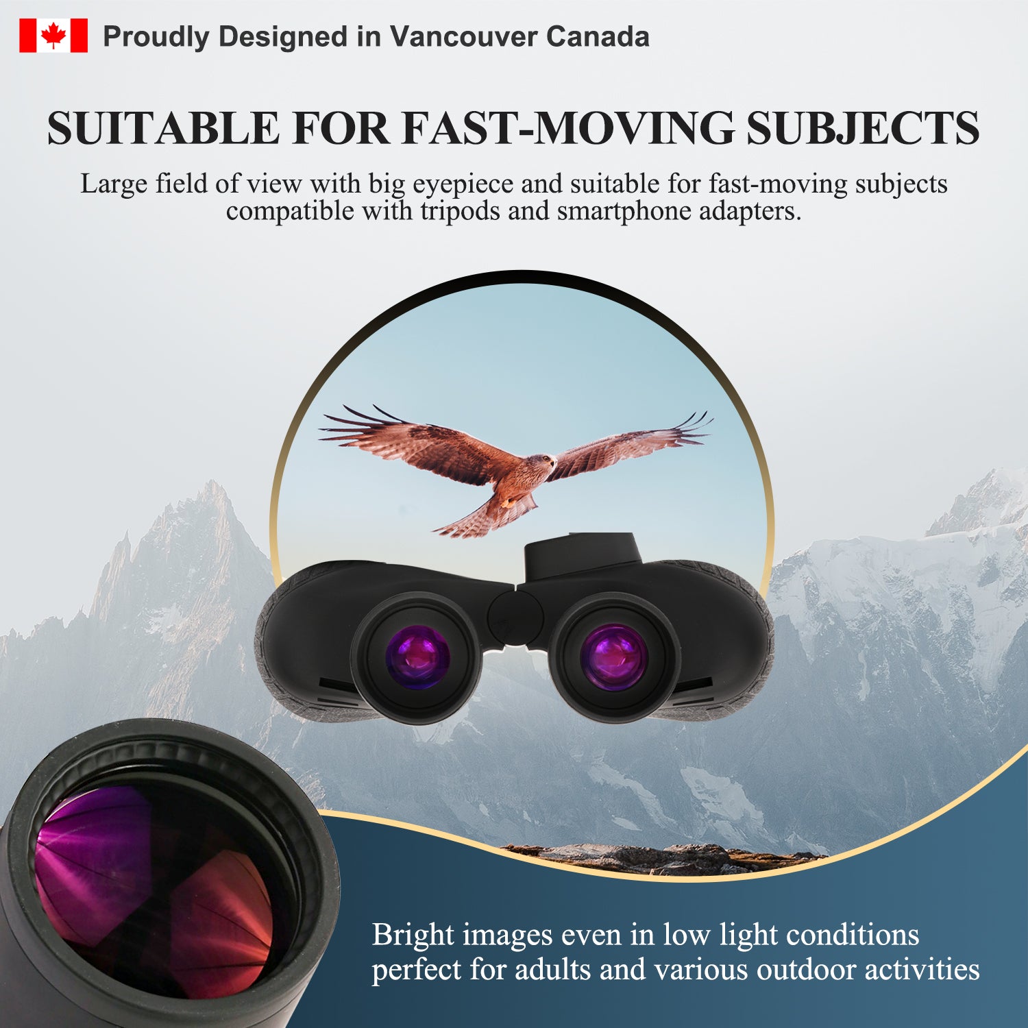 Fetch Falcon 10x50 Marine Binoculars has a 24mm Eye Relief!!!