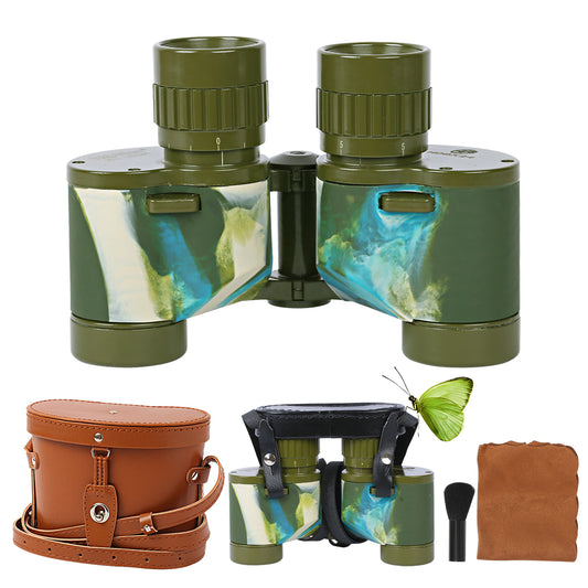 Binoculars Full Metal Body FMC BAK4 HD 8x24 (High-Powered, Water-resistance, and Portable) Ideal for Camping, Hunting, Tourism, and Mountain Climbing (Camo Green)