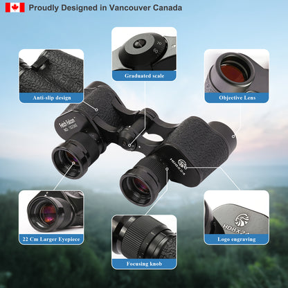 Binoculars Full Metal Body FMC BAK4 HD 8x24 (High-Powered, Water-resistance, and Portable) Ideal for Camping, Hunting, Tourism, and Mountain Climbing (Black)