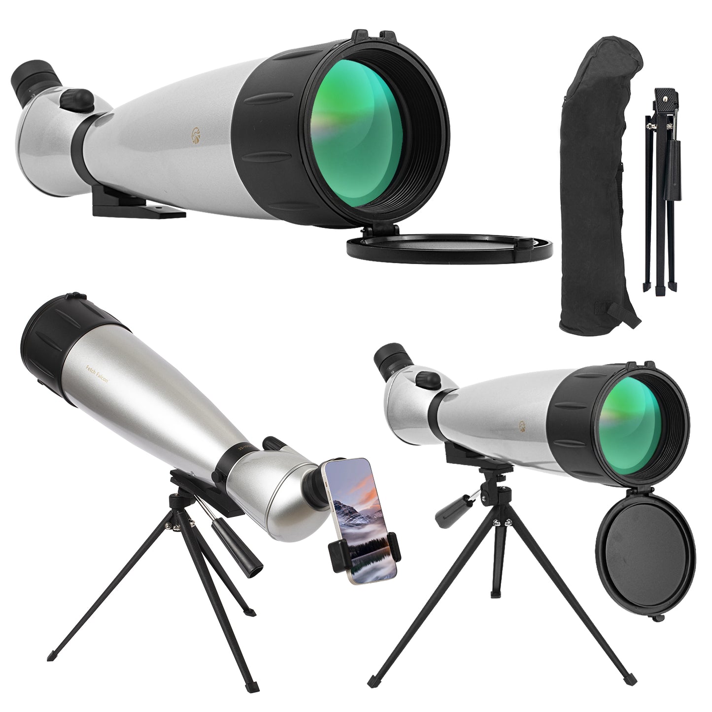 Spotting Scope 33-100X100 FMC HD BAK4 (Long-Range) with Metal Tripod, Protective Case, Phone Adapter