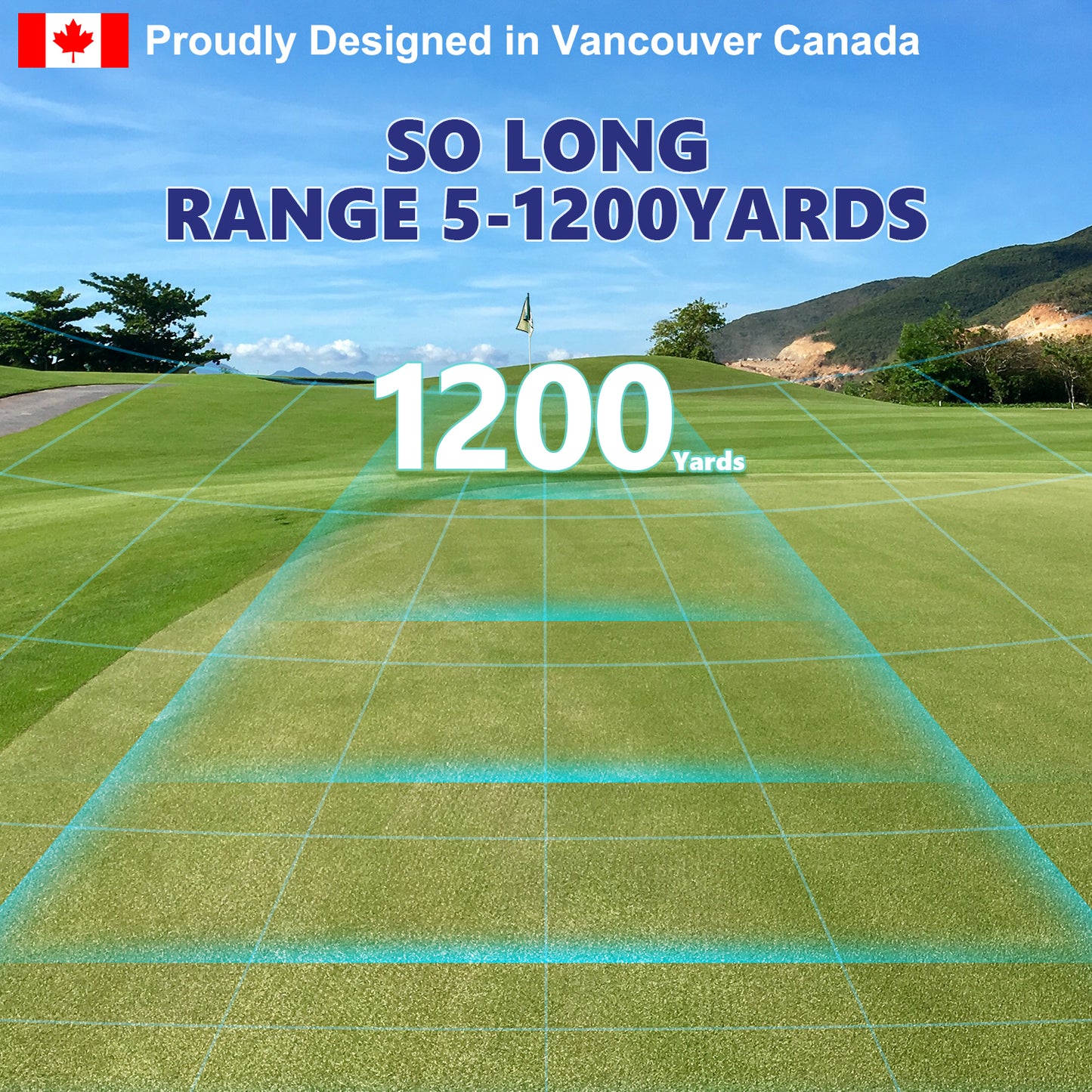Fetch Falcon Rechargeable Golf Rangefinder – High Precision 1000 YD LCD Display, Slope Mode, 6X Magnification, Pole Flag Locking, Vibration (Navy blue)
