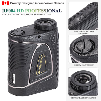 Fetch Falcon OLED Laser Golf Rangefinder - Up to 2500 Yards, 6x Magnification (Black)