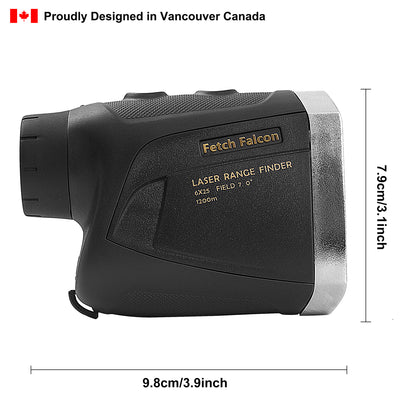 Fetch Falcon Golf Rangefinder LCD (High Precision, Slope Mode with Scan) Pole Flag Locking Vibration (LCD 1200 YD Golf Laser Rangefinder Black)