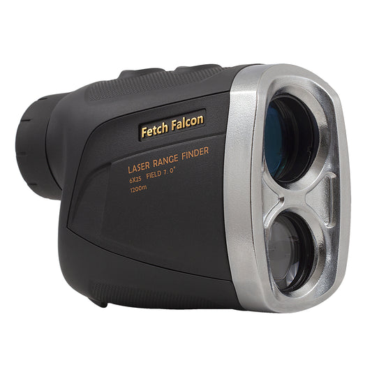 Fetch Falcon Golf Rangefinder LCD (High Precision, Slope Mode with Scan) Pole Flag Locking Vibration (LCD 1200 YD Golf Laser Rangefinder Black)
