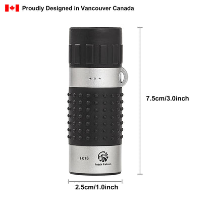 Monoculaire de poche Fetch Falcon 7X18 HD FMC Mini – Télescope portatif pour adultes et enfants