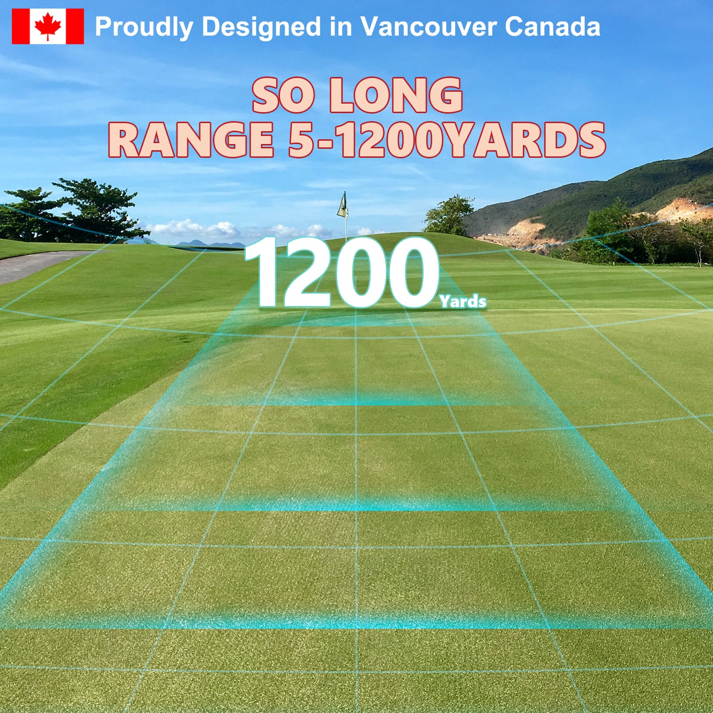 Fetch Falcon Rechargeable Golf Rangefinder – High Precision 1000 YD LCD Display, Slope Mode, 6X Magnification, Pole Flag Locking, Vibration (Rose Gold)