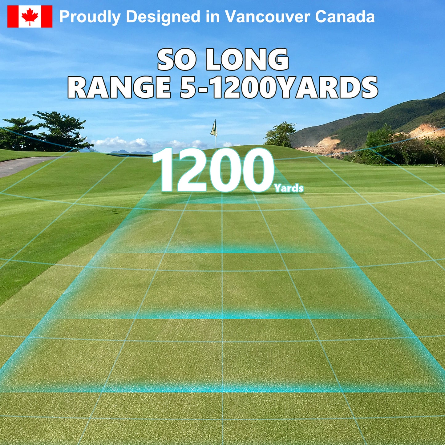 Fetch Falcon Rechargeable Golf Rangefinder – High Precision 1000 YD LCD Display, Slope Mode, 6X Magnification, Pole Flag Locking, Vibration (Champagne Gold)
