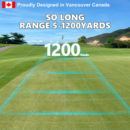 Fetch Falcon Rechargeable Golf Rangefinder – High Precision 1000 YD LCD Display, Slope Mode, 6X Magnification, Pole Flag Locking, Vibration (Champagne Gold)