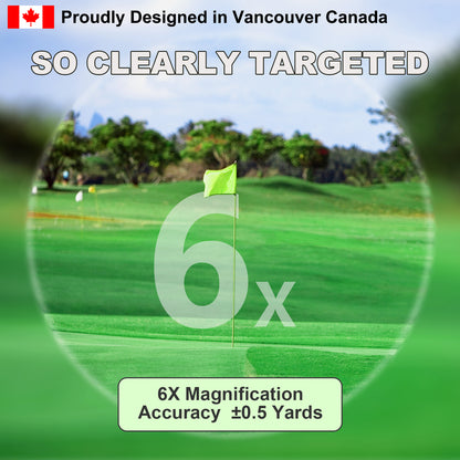 Fetch Falcon Rechargeable Golf Rangefinder – High Precision 1000 YD LCD Display, Slope Mode, 6X Magnification, Pole Flag Locking, Vibration (Champagne Gold)