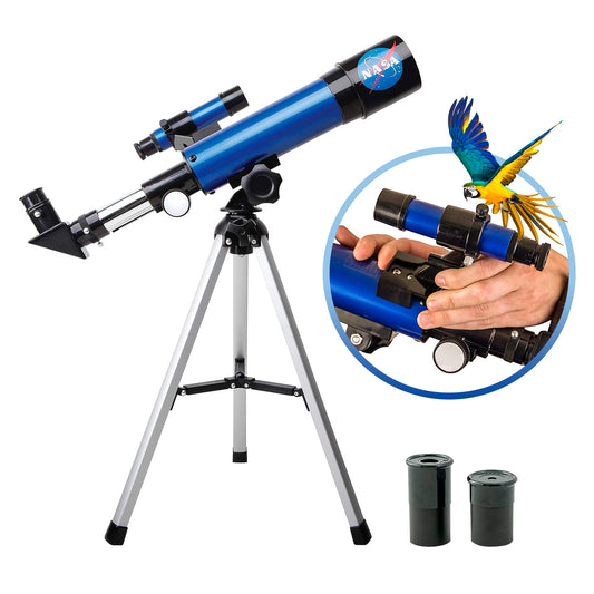 Fetch Falcon Portable 90X Kids Astronomy Telescope (Two Eyepieces, 1.5X Barlow Lens, Finder Scope, and Sturdy Tripod) Ideal for Beginners and Young Astronomers Ages 6 for Outdoor Space Exploration