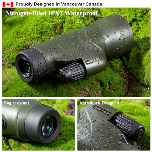 Fetch Falcon 12x50 IPX7 Nitrogen-Filled BAK4 FMC Monoculars(Fifth Gene